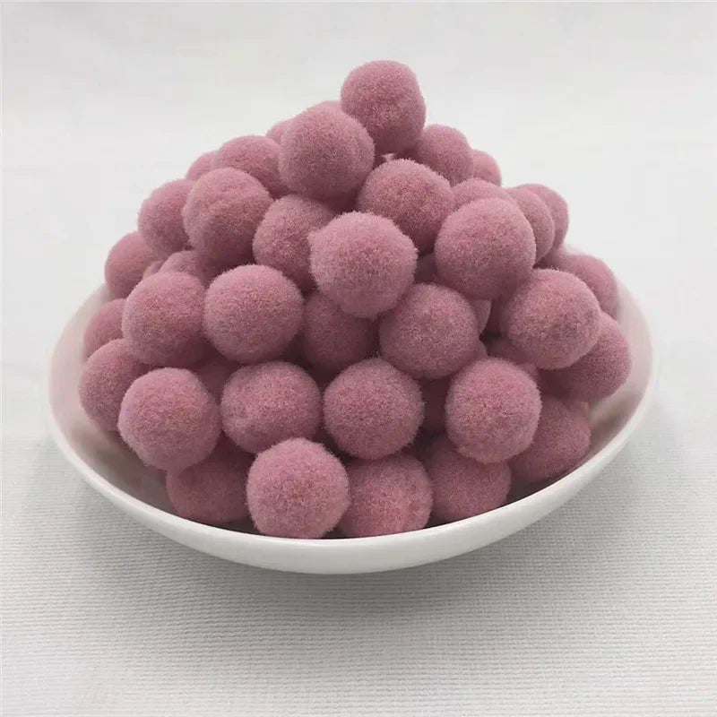Kids DIY Pompoms Toy Craft Supplies Mini Fluffy Pompon 10/15/20/25mm Pom Poms Christmas Home Decoration Accessories 100pcs/50