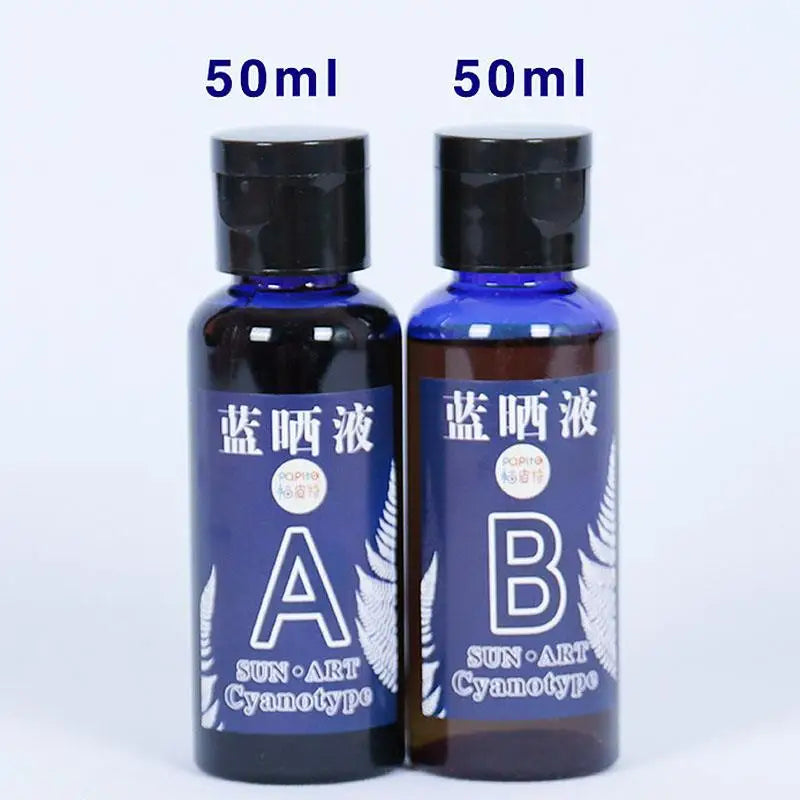 Cyanotype Set 1:1 AB Potassium Ferricyanide Set Cyanotype Printing DIY For Fabric Textile Wood Reproducing Photographs Docume