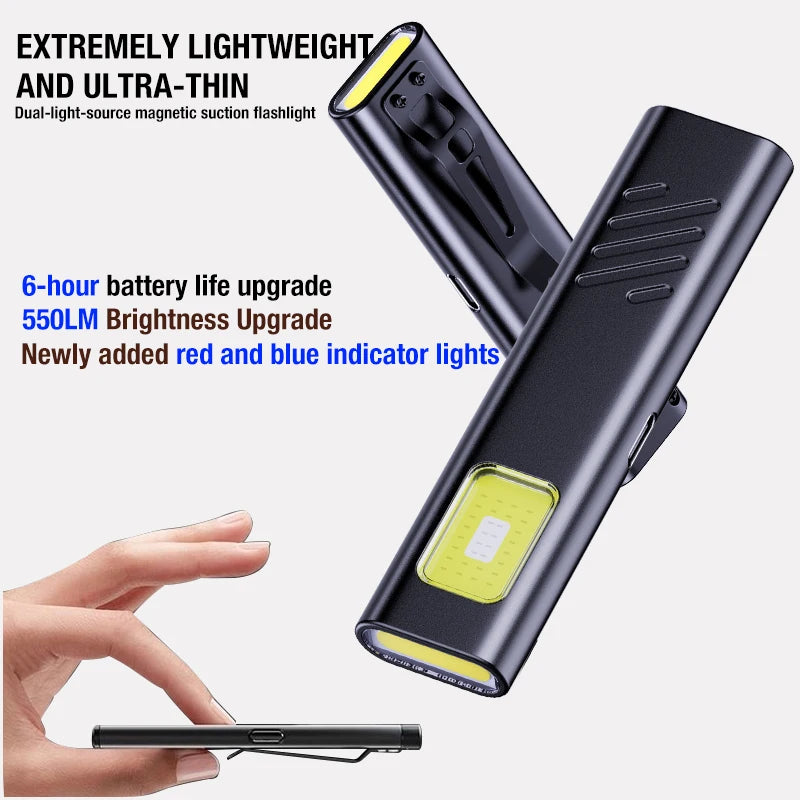 Security Flashing Work Light Warning Light Strong Light Mini Portable Outdoor Maintenance Emergency EDC Flashlight Knife Cap 