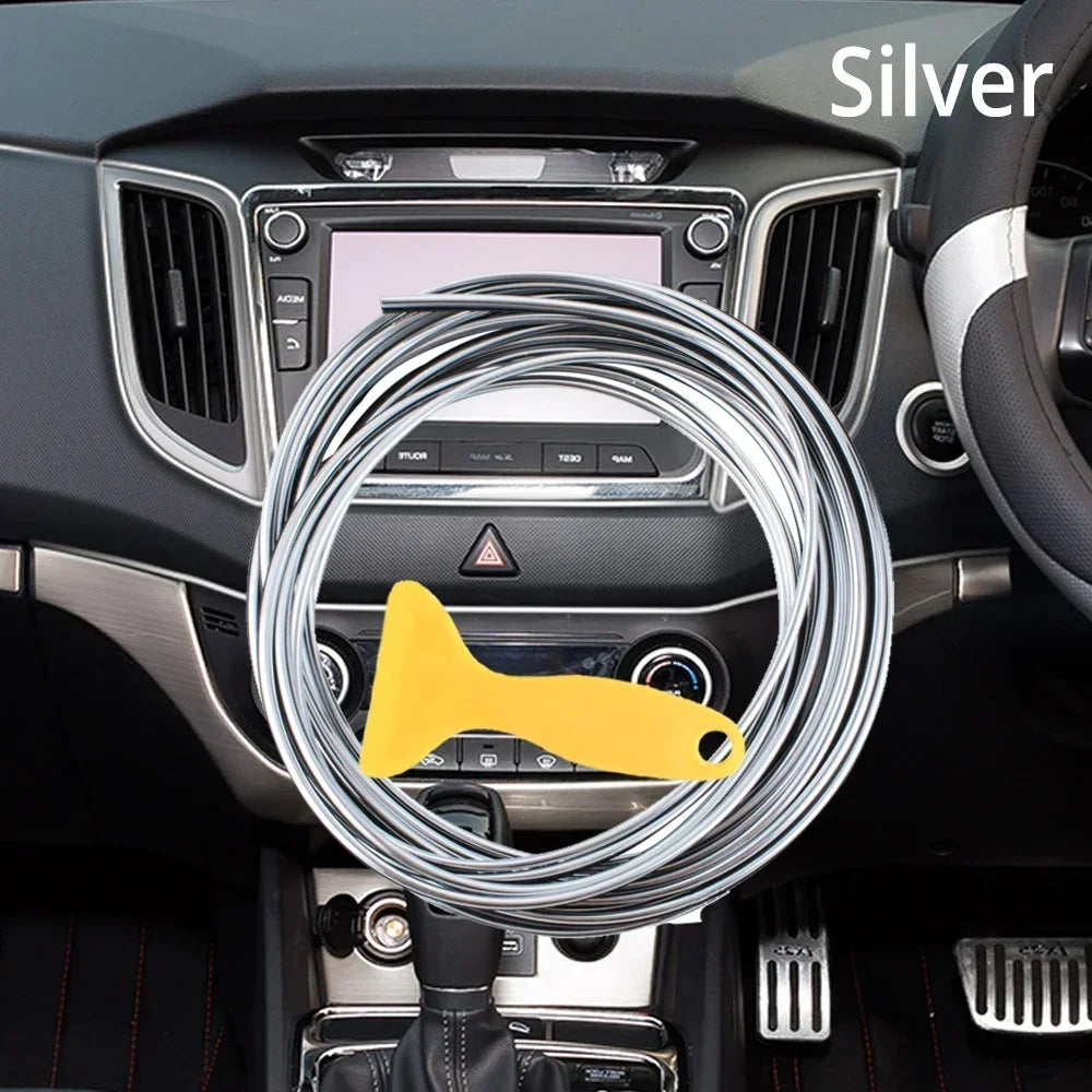 1X Car Moulding Decoration Flexible Strips 5M Interior Auto Mouldings Car Cover Trim Dashboard Door Edgein Car-styling Univer