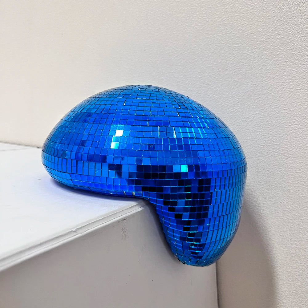 Melted Disco Ball Mirror Reflective Funky Modern Home Decor Handmade Aesthetic Room Decor Melting Mirror Ball For Table Shelf