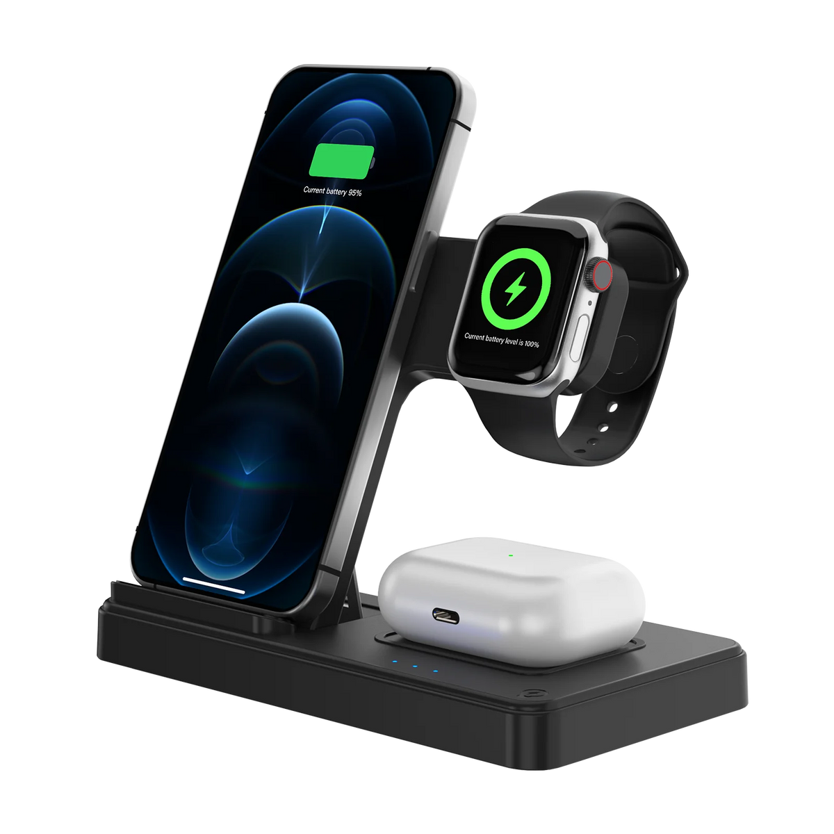 3 In 1 Wireless Charging Station Magnetic Fast Charging 18W Foldable For IPhone 16 15 14 13 12 Pro/Pro Max/Plus/Watch & Airpo