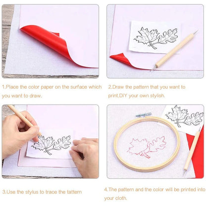10Pcs fabric carbon paper water-soluble handmade cross stitch tool supplies DIY fabric transfer paper embroidery tool sewing 