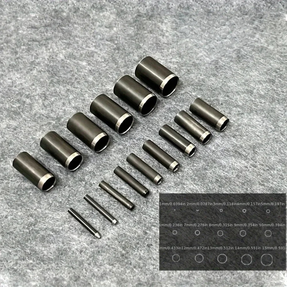 15 Sizes Round Hole Punch(1-15mm), Hollow Punch Cutter Tool Set with Storage Case, Leather Hole Punch, Leather Craft Die Cutt