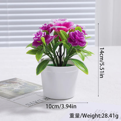 Artificial Plants Bonsai Simulated Tree Potted Fake Flowers Table Porch Potted Ornaments Home Wedding Decor Housewarming Gift