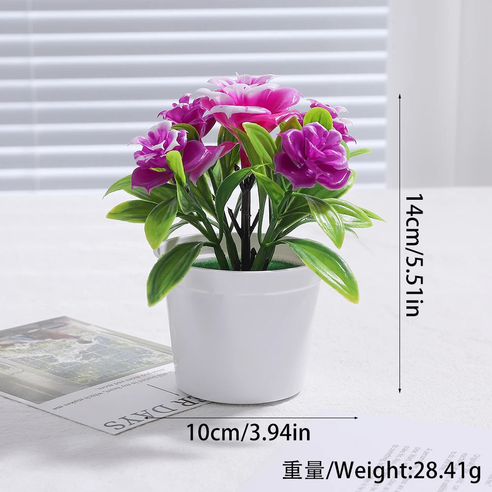 Artificial Plants Bonsai Simulated Tree Potted Fake Flowers Table Porch Potted Ornaments Home Wedding Decor Housewarming Gift