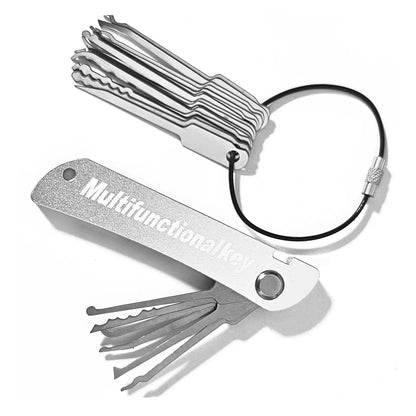 21-in-1 Lock Picking Tools Set Stainless Steel Durable Locksmith Mini Hook Pick Key Extractor Multi-function Outdoor Lover Gi