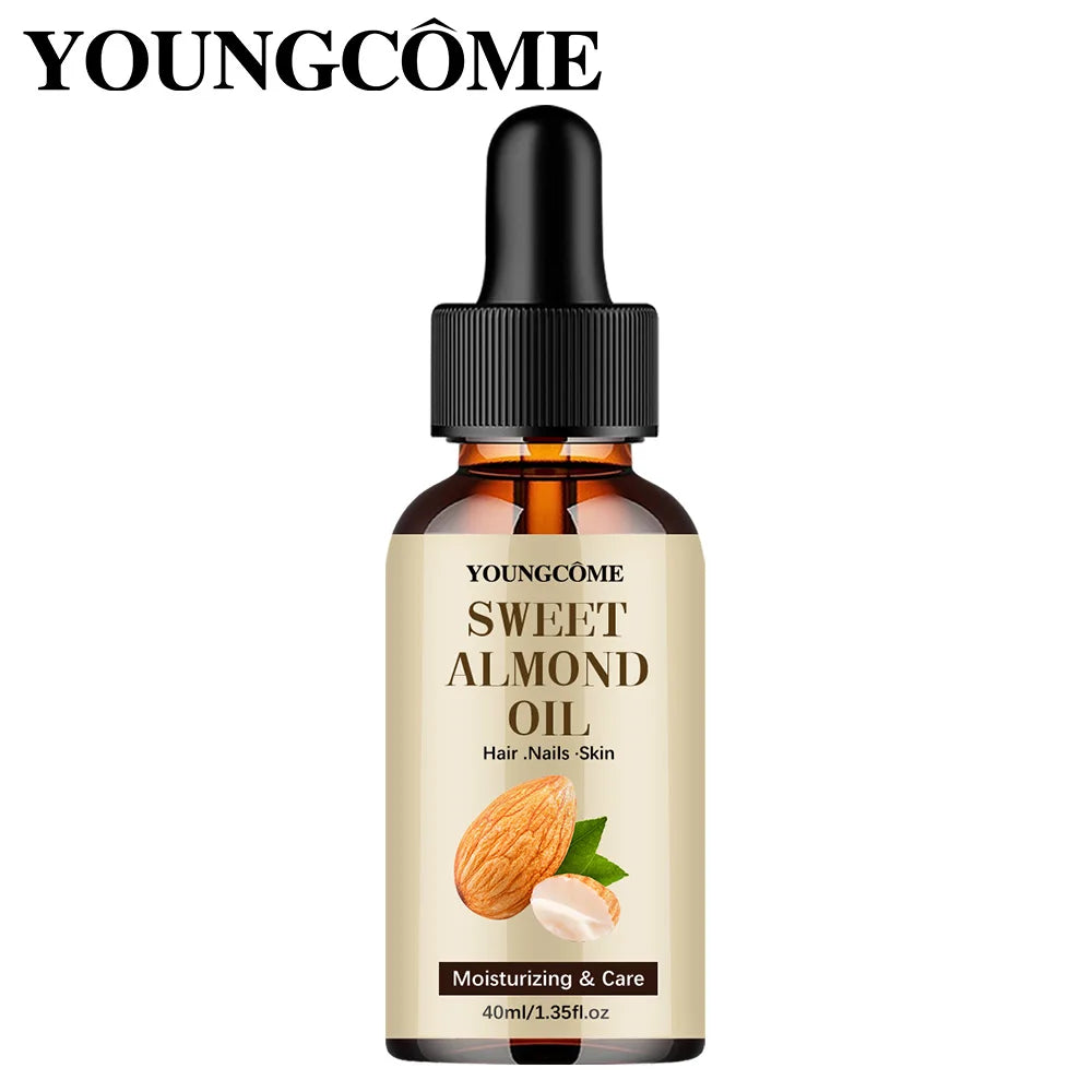 40/60ml Pure Natural Almond Essential Oil Moisturizing Skin Face Hair Care Massage Diffuser Oil
