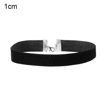 Adjustable Elegant Classic Vintage Velvet Choker Gothic Black Ribbon Necklace - 1cm