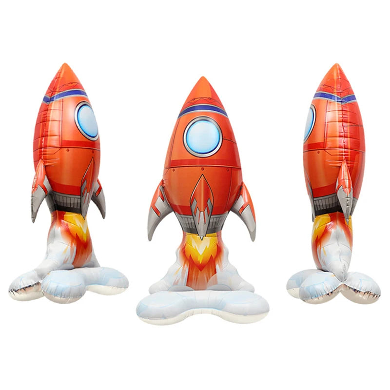 3D Astronaut Foil Balloon Rocket Balloons Space Ballons For Boy Kids Astronauta Universe Series Outer Space Birthday Party De
