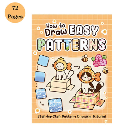 How to draw easy patterns，guide detailed steps for students to draw cartoon patterns，coloring book，notes - Orange