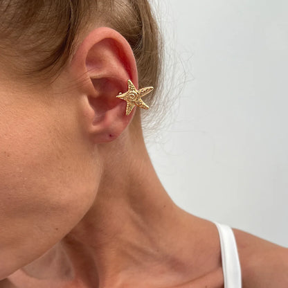 LATS Starfish Shell Flower Clip Earrings for Women Gold/Silver Color Non-Piercing Ear Cuff Daily Jewelry Accessories Party Gi