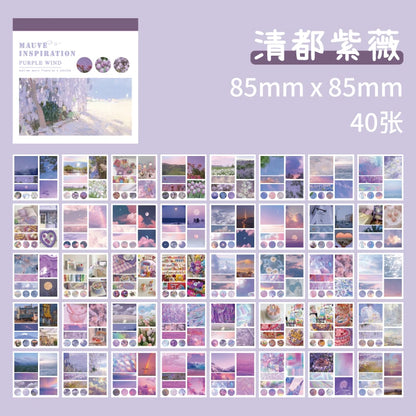 50sheets 50 Patterns Washi Paper Ins Stickers Book Aesthetic Scenery Sticker for Scrapbooking Journals Album Diary DIY Paers 