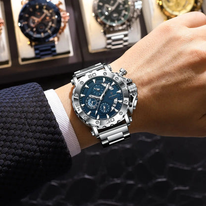 POEDAGAR Luxury Watch For Men Calendar Luminous Waterproof Man Clock Male Chronograph Stainless Steel Men's Quartz Watches Re