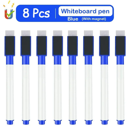 4/8Pcs Magnetic Erasable Whiteboard Pen Color Options Numbering Stationery Office Teaching Supplies for Blackboard Student No