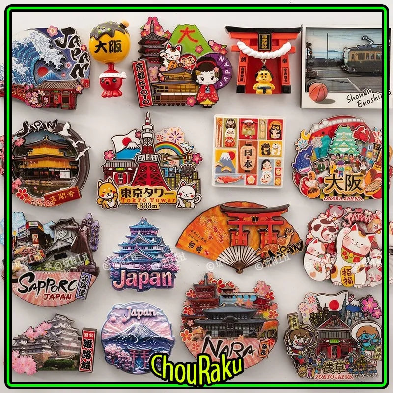 Japanese Travel Souvenir Fridge Magnet City Tourist Attraction Home Decor Basswood Resin Stickers Creative Gifts from Japan