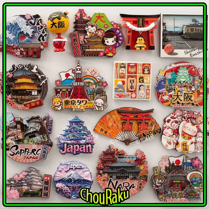 Japanese Travel Souvenir Fridge Magnet City Tourist Attraction Home Decor Basswood Resin Stickers Creative Gifts from Japan