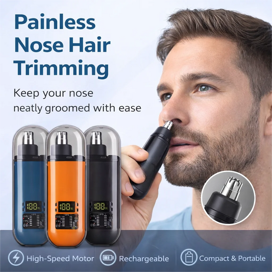 Suitable for men, USB charging nose and ear hair trimmer portable electric nose hair clipper, mini compact design, quick char