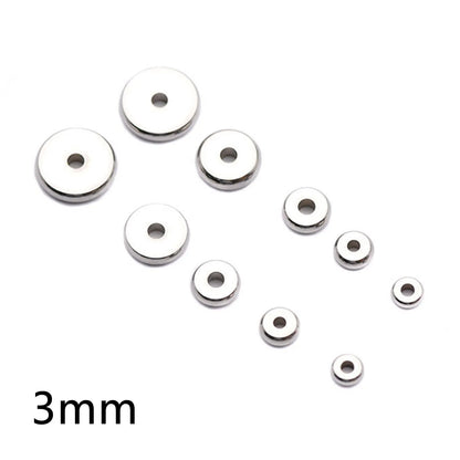 20/50PCs 304 Stainless Steel Flat Round Spacer Beads Separators Beads For Jewelry Making Metal Gold/Silver Color Diy Accessor