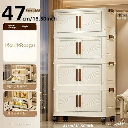 Foldable Storage Box with Clear Door - Spacious, Durable, and Easy-to-Assemble - Ideal for Organizing Clothes, Books, Toys, a