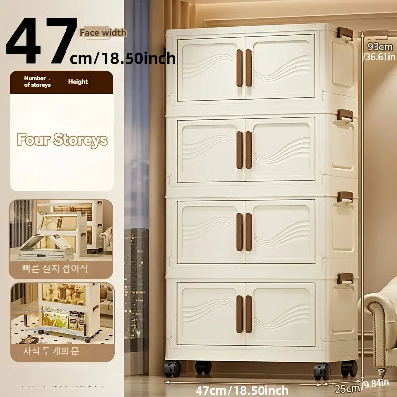 Foldable Storage Box with Clear Door - Spacious, Durable, and Easy-to-Assemble - Ideal for Organizing Clothes, Books, Toys, a