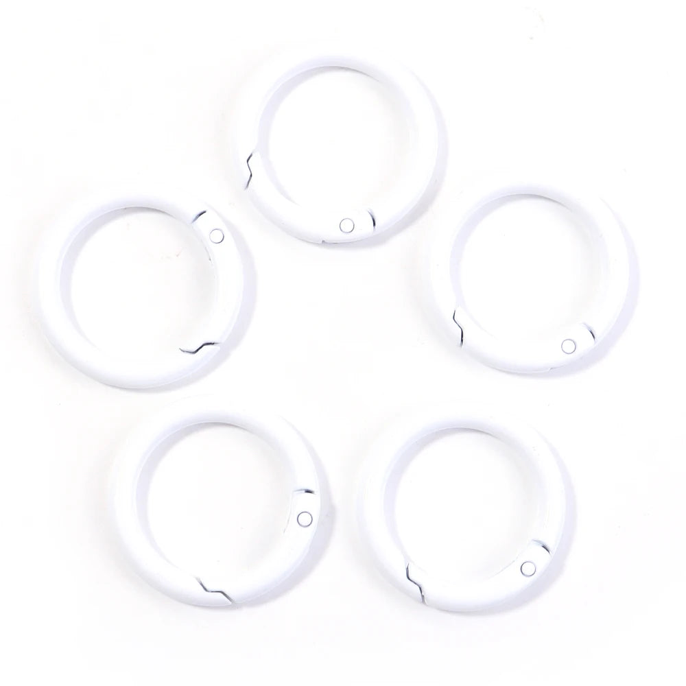 5-10pcs/lot Colorful Spring Clasps Openable Round Carabiner Keychain Bag Clips Hook Dog Chain Buckles Connector For DIY Jewel