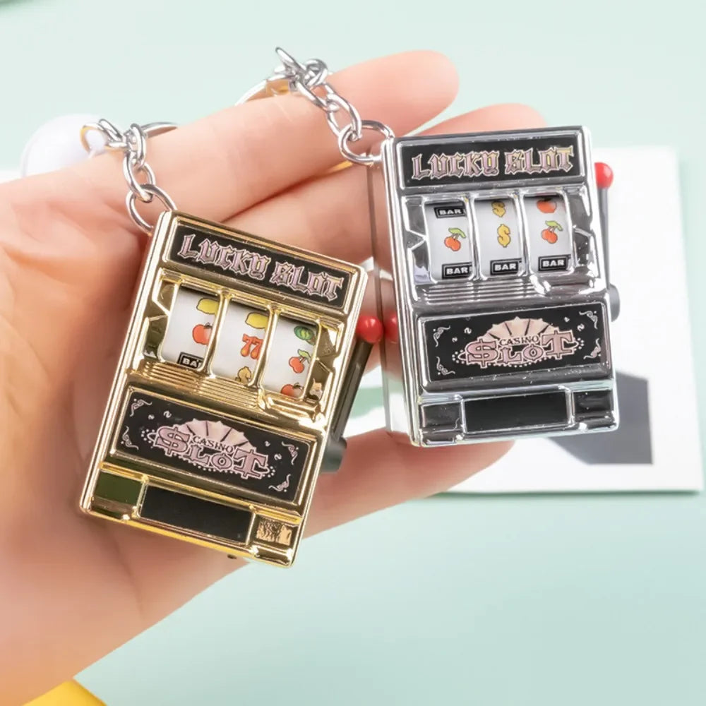 Simple Fashion Trend Keychain Toy Fruit Machine Slot Machine Keychain Personalized Creative Car Pendant Key Ring GiftAccessor