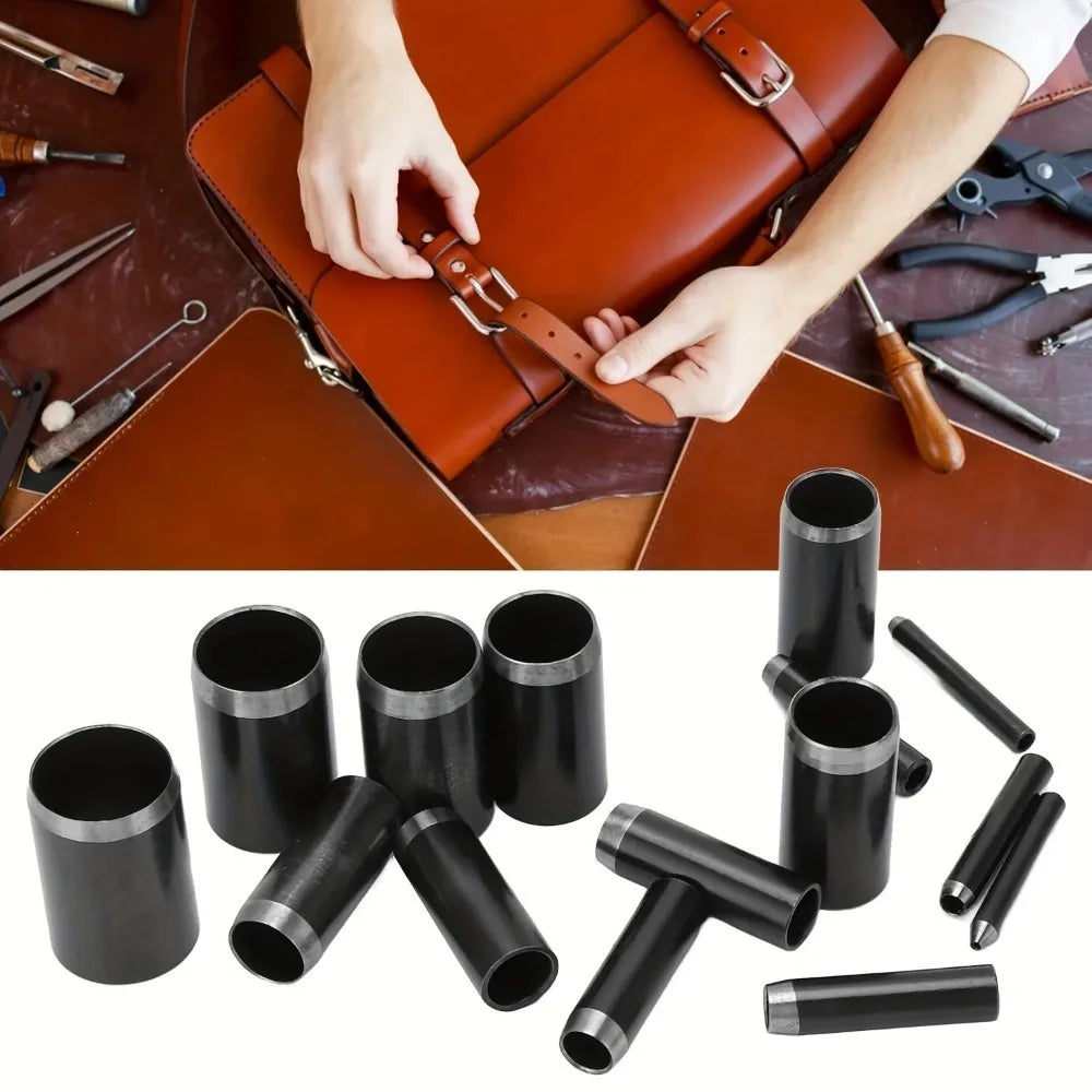 15 Sizes Round Hole Punch(1-15mm), Hollow Punch Cutter Tool Set with Storage Case, Leather Hole Punch, Leather Craft Die Cutt