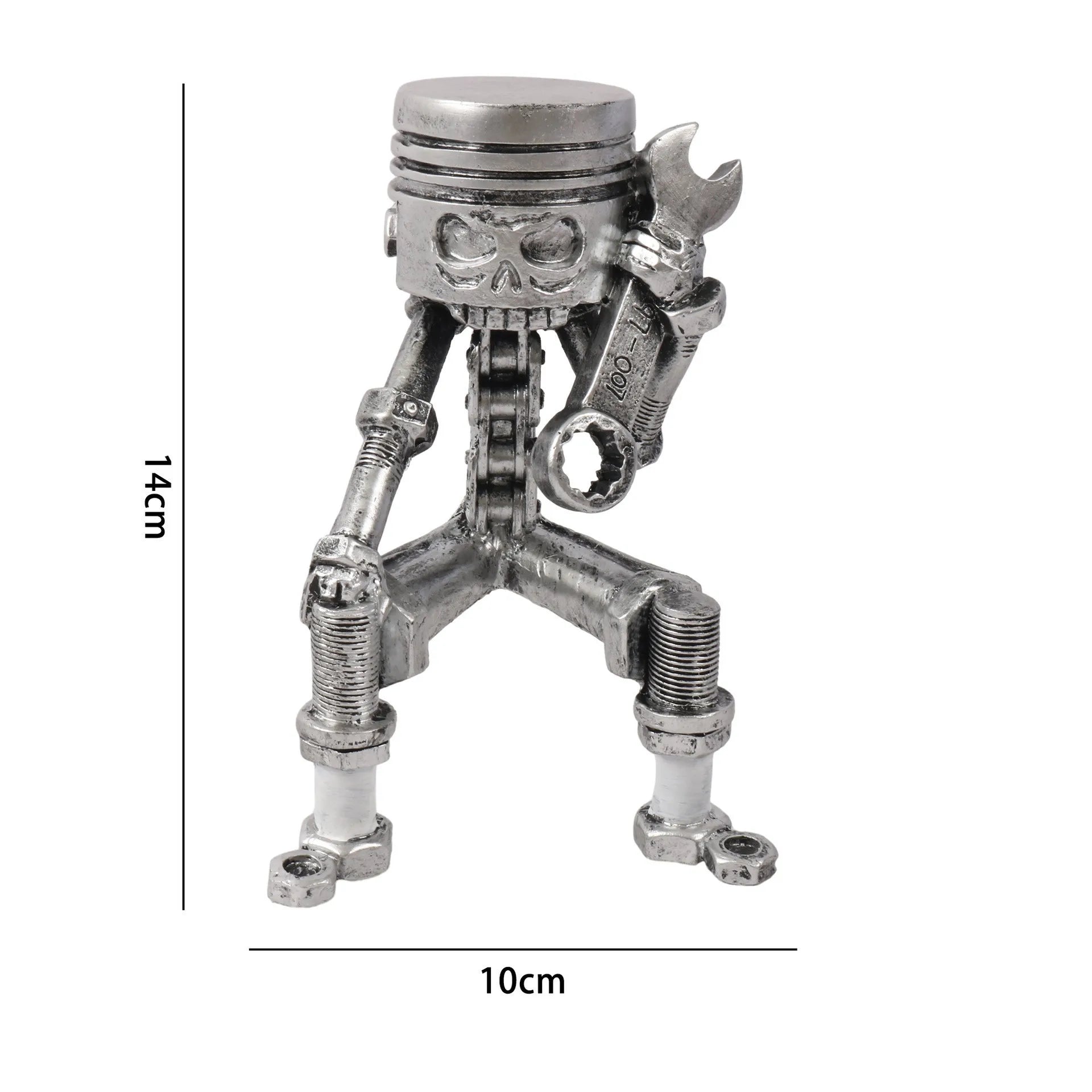 Modern Home Decor Figurines & Sculptures - Unique Room Decoration Ornaments for Living Room, Garden & Office - Wrench skull