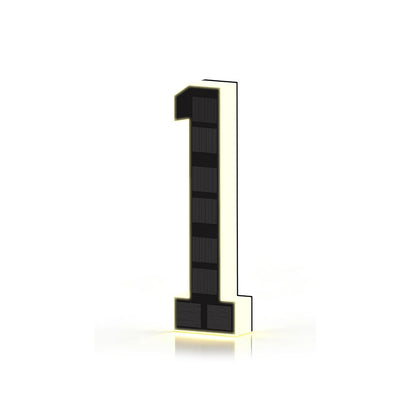 Personalized Solar Powered Address Number Waterproof Modern Address Number for Outside House Light Up Courtyard Hotel Bar - 1