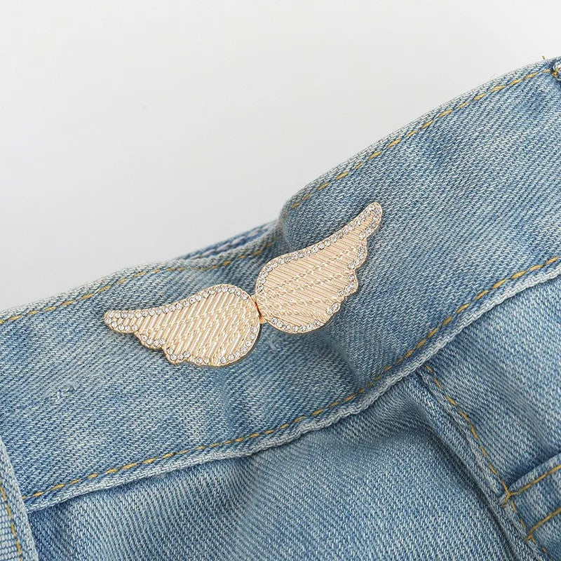 Jeans Button Adjustable Clips for Pant Skirts Waist Tightener Buckle Snap Button Adjuster Butterfly Pin Button Clothing Suppl