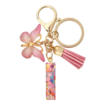 Fashion DIY A-Z Letters keychain Metal Holder Pendent Key Chain Women Car Key Ring Simple Letter Name Key Party Gift Jewelry 