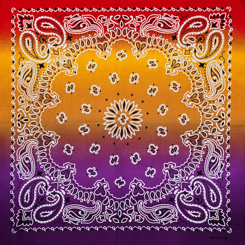 New Fashion Hip Hop 100% Cotton Bandana Square Scarf 55cm*55cm Black Red Paisley Headband Printed For Women/Men/Boys/Girls - 