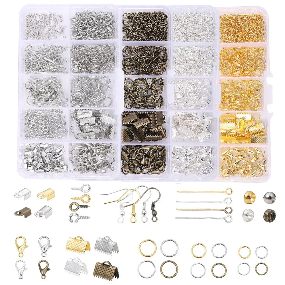 Jewelry Making Supplies Kit, DIY Jewelry Making Accessories, Colorful Beads, Clasps and Hooks, Crafting Supplies for Jewelry