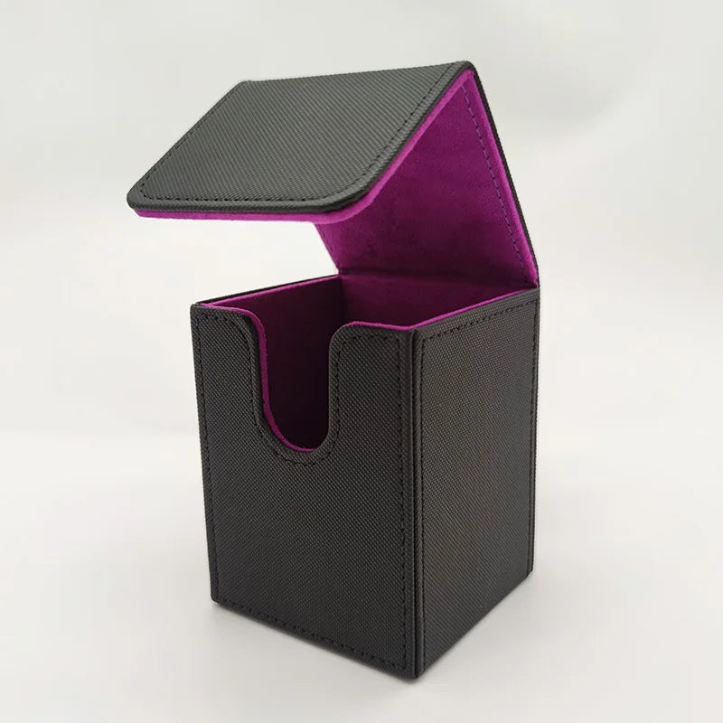 Card Deck Box,Card Deck Case Holds 100+ Sleeved Cards, PU Leather Card Storage Box For TCG game trading cards. - Shu-heizi