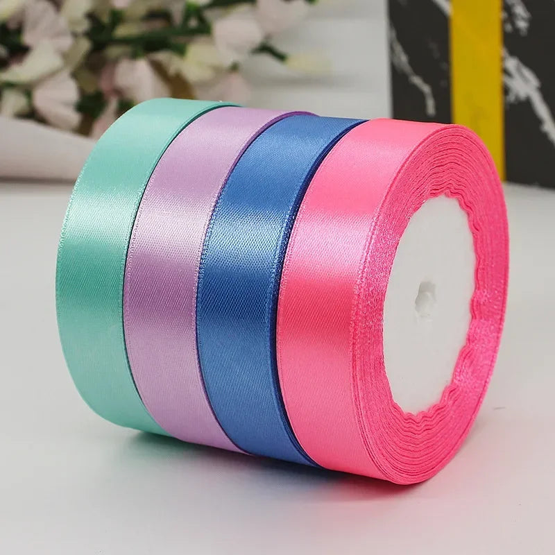6/10/15/20/25/40/50mm Satin Ribbons Home Wedding Decorative Christmas Gift Box Wrapping Belt DIY Crafts Ribbon 22 Meters/roll