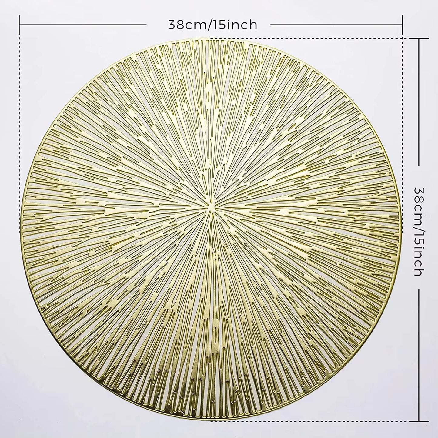 Set of 4 Table Mat Leaf Golden PVC Placemat Hollow Insulation Coaster Pads Table Bowl Home Christmas Modern Style Decor - GOL