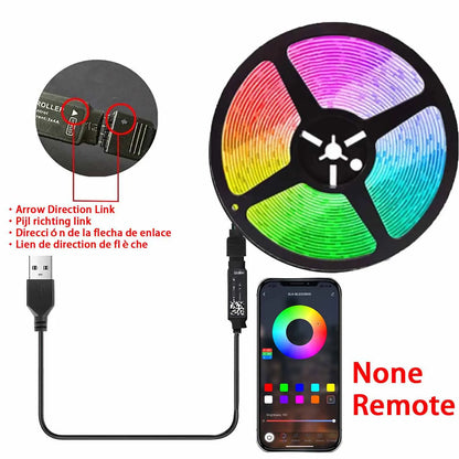 5M Led Light with USB Plug 24 Keys 5050 Multicolor RGB TV Background Light Bar Game Room Family Party Decoration Night Light