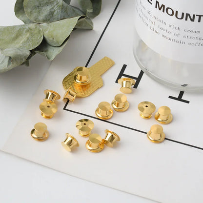 10 pieces/pack Safety Brooches Lock Locking Clasp Metal Pins Back Button Buckle Bulk Pin Keepers Brooch base Jewelry Accessor
