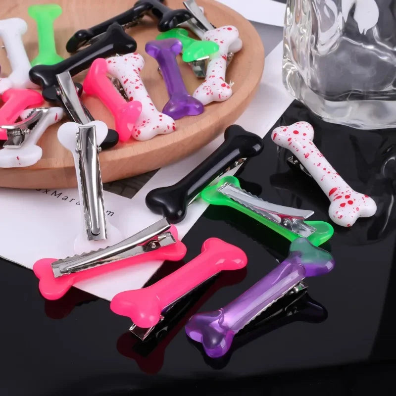 White Bone Hair Clip Cute Cartoon Bobby Pin Girl Fashion Dog Bones Decoration Small Hairpins Barrettes Y2K Accessories