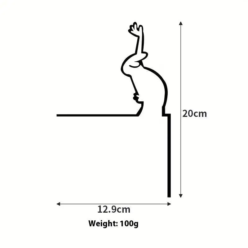 Black Shower Figure Wall Decoration Minimalist Line Metal Bathroom Sign Rustic Door Art Sign Funny Door Topper Home Decoratio