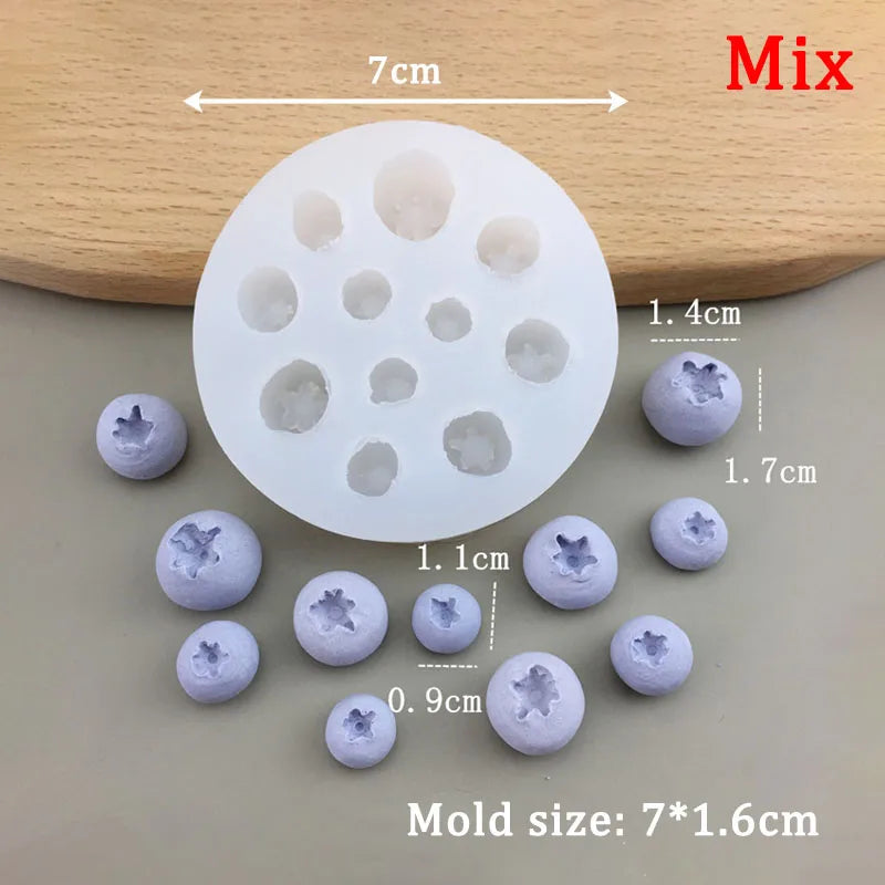 1Pc Blueberry Raspberry Candle Mold Simulation Fruit Fondant Silicone Mould DIY Chocolate Cookie Baking Mold Cake Decor Suppl