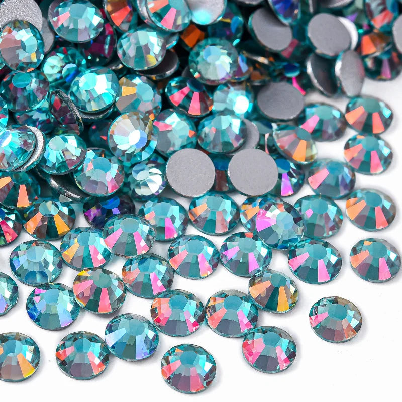 Billow Blue Series Non Hotfix Rhinestones SS6-SS30 Nail Charm Art Flatback Crystals Super Glitter Glass Strass for DIY Craft 
