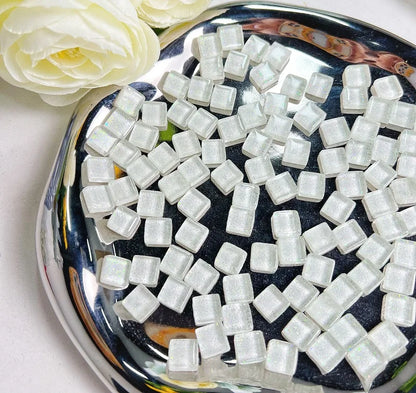 Mosaic Tiles for Crafts Blue Shine Assorted Color 50pcs Glass Glitter Mosaic Supplies Pieces Bulk Square Shape Home Decoratio