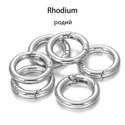 5Pcs/Lot 21 Colors Metal O Ring Spring Clasp Openable Round Carabiner Keychain Clips Hook Dog Chain DIY Jewelry Buckle Connec