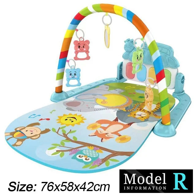 Baby Fitness Stand Music Play Gym Activity Toys Newborn Piano Crawling Blanket Pedal Game Pad Early Education 0-36 Months Gif
