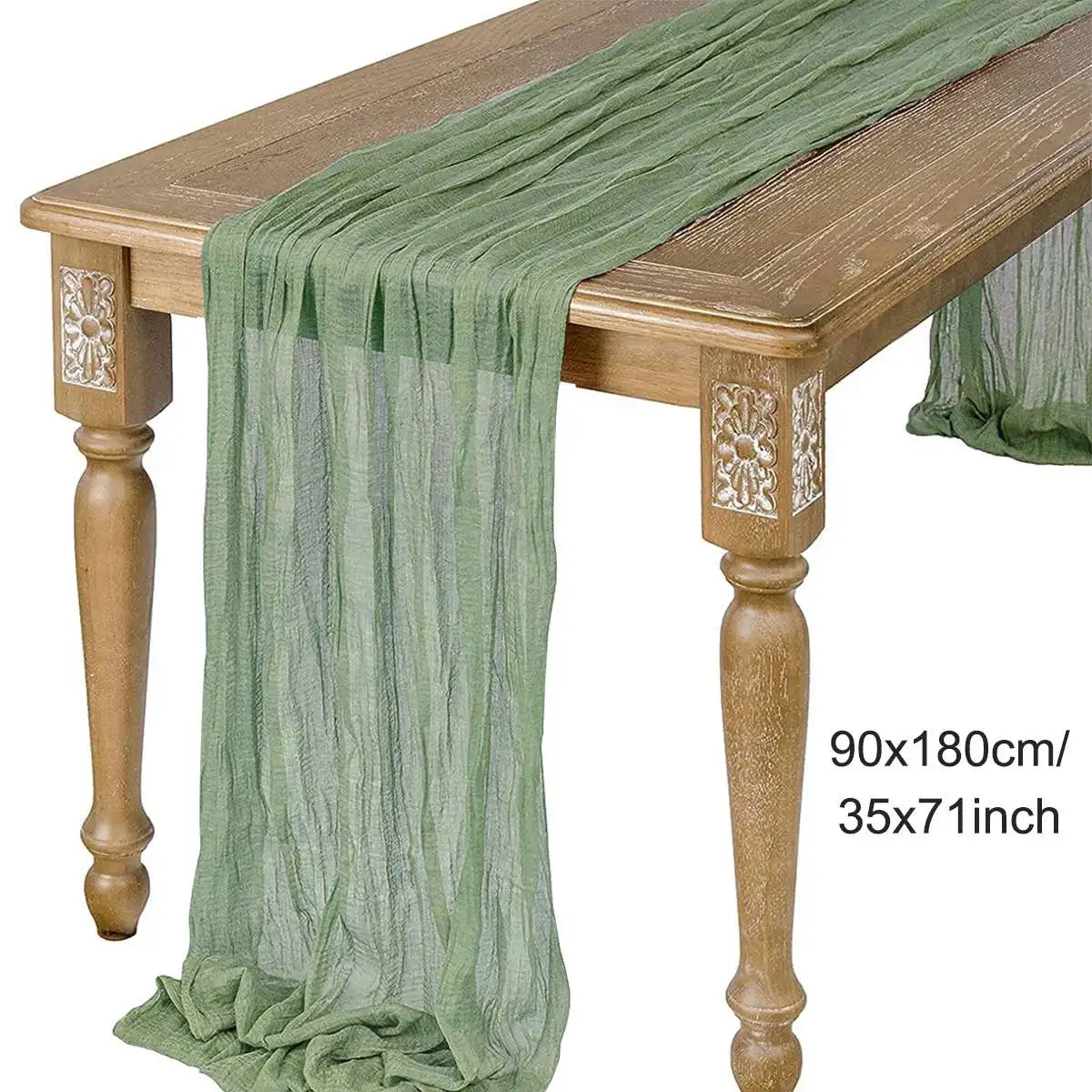 Semi-Sheer Gauze Table Runner Sage Cheesecloth Table Setting Dining Vintage Wedding Party Christmas Banquets Arches Cake Deco