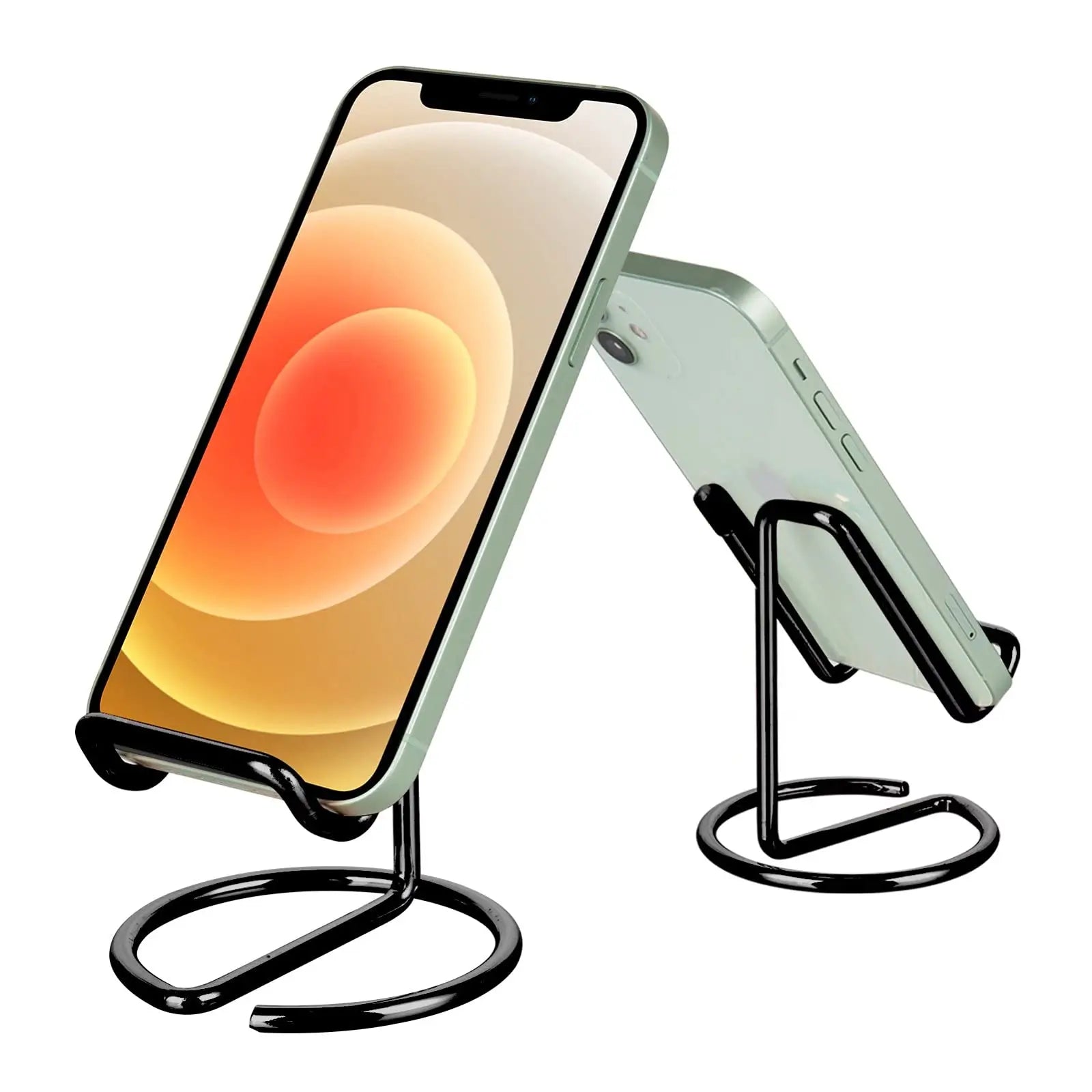 Cell Phone Stand for Desk, Business Card Holder,Cute Metal Cell Phone Stand, Metal Wire Cellphone Cradle Dock for Phone Table