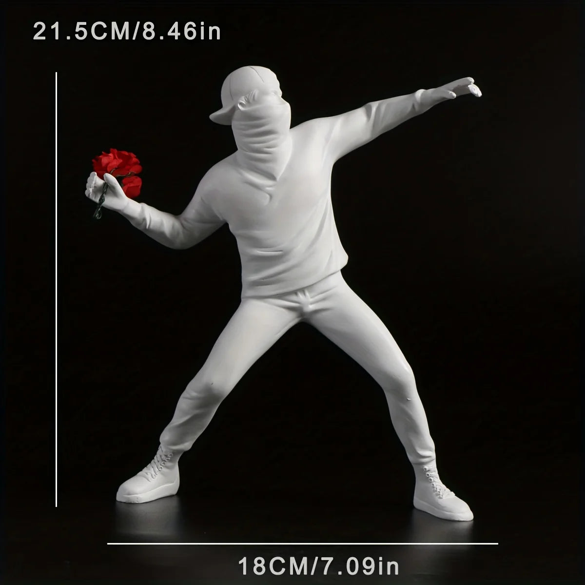 1 pc Resin Banksy Sculptures Flower Thrower Statue Bomber Home Decoration Desk Accessories Collectible Figurine Decorative In