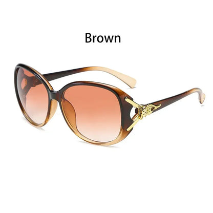 Sunglasses for Women Men Classic Retro Vintage Oversized Eyewear Fashion Shades Round Faced Driving Glasses - brown-A
